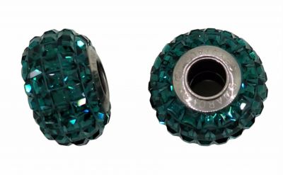 Perle Pav� Swarovski BeCharmed emerald � compatible bracelet type Pandora