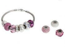 Perle Pav&eacute; Swarovski BeCharmed rose � compatible bracelet type Pandora