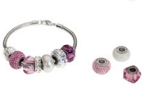 Perle Pav&eacute; Swarovski BeCharmed rose � compatible bracelet type Pandora