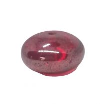 Perle plate ronde - galet rouge luster 10x17mm x1