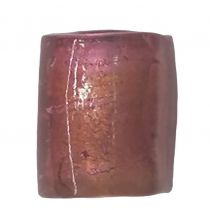 Perle rectangle feuille d\'argent Rose orang 18mm x1