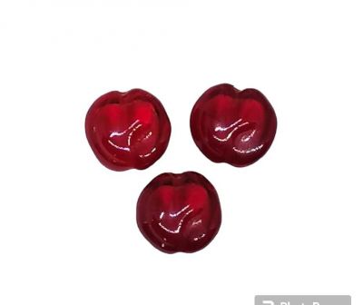 Perle ronde bomb�e rouge 10mm x1