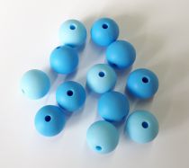 Perles en silicone rond bleu Ø 12 mm x16