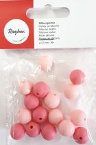 Perles en silicone ronde rose  12 mm x16