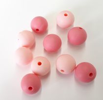 Perles en silicone ronde rose Ø 12 mm x16
