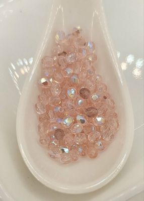 Perles facettes 4mm Rose clair ab x50