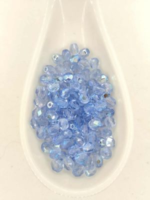 Perles facettes 4mm Sapphire clair AB x50