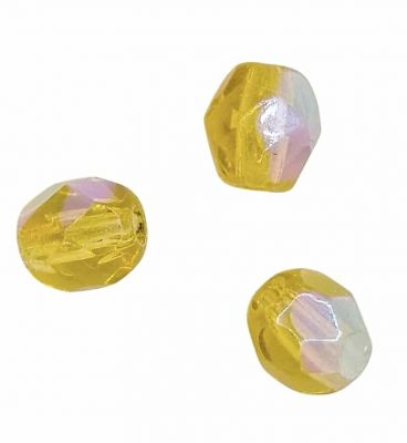 Perles facettes 4mm Topaz clair ab x50