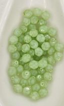 Perles facettes 4mm Vert opal lézardé  x50