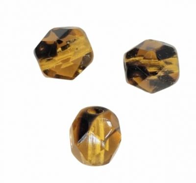 Perles facettes 6mm Topaz tigr�  x25