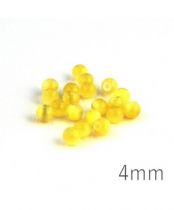 Perles oeil de chat 4mm jaune x20