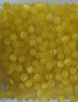 Perles oeil de chat 4mm jaune x20