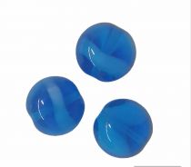 Perles palet rond en verre Bleu 15mm x10