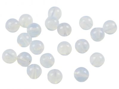 Perles rondes blanc opal � cristal de Boh�me