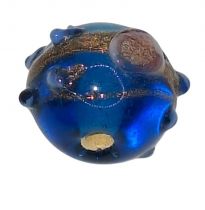 Perles rondes indiennes bleu lagon 12mm x1