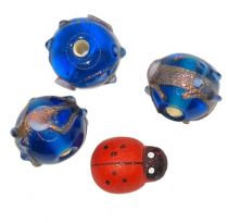 Perles rondes indiennes bleu lagon 12mm x1