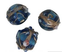 Perles rondes indiennes Bleu Lagon 14mm 
