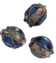 Perles rondes indiennes Bleu Roi 14mm 