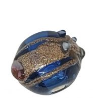 Perles rondes indiennes Bleu Roi 14mm x1