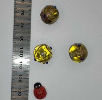 Perles rondes indiennes olivine 14mm x30