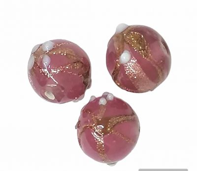 Perles rondes indiennes Rose 14mm 