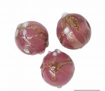 Perles rondes indiennes Rose 14mm 