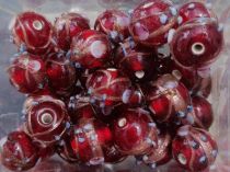 Perles rondes indiennes rouge 10mm 