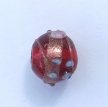 Perles rondes indiennes rouge 10mm 