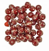 Perles rondes indiennes rouge 14mm x1