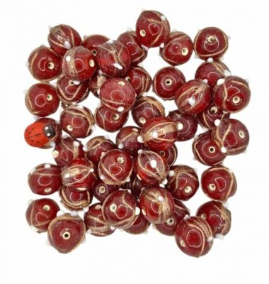 Perles rondes indiennes rouge 14mm x1