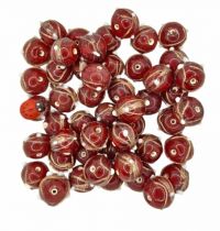 Perles rondes indiennes rouge 14mm x1