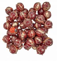 Perles rondes indiennes rouge 16mm x1