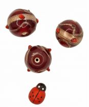 Perles rondes indiennes rouge 16mm x1
