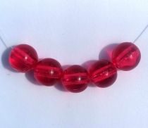 perles rondes rouge 8mm x50 synthétiques