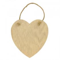 Plaque de porte Coeur 14X13,5 cm Bois - Artémio