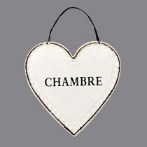 Plaque de porte Coeur 14X13,5 cm Bois - Artémio