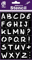 Pochoir adhésif alphabet 18x12 cm