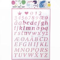 Pochoir adhésif alphabet Minuscules et majuscules 24.5x18.5 cm Rico
