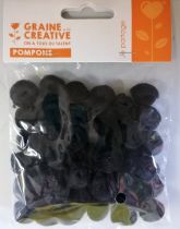 Pompons Noir  15mm 45 pices 