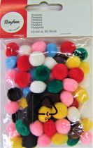 Pompons  10mm 65 pices assortis