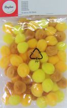 Pompons  15mm 60 pices jaune assortis