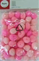 Pompons  15mm 60 pices rose assortis