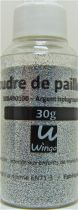 Poudre de paillettes holographique argent 30 grs x1