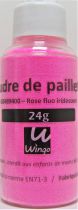 Poudre de paillettes iridescente rose fluo 24 grs x1