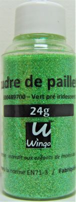 Poudre de paillettes iridescente vert pr� 24 grs x1