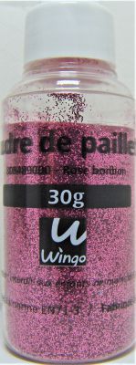 Poudre de paillettes rose bonbon 30 grs x1