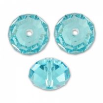 Ronde aplatie 5040 8 mm Light Turquoise x1 cristal Swarovski, turquoise clair