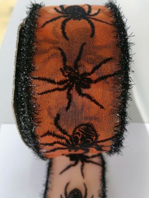 Ruban Halloween Araign�e Largeur 6CM vendu au m�tre
