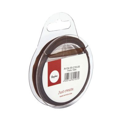 Ruban organdi marron fonc� 7mm -10m 