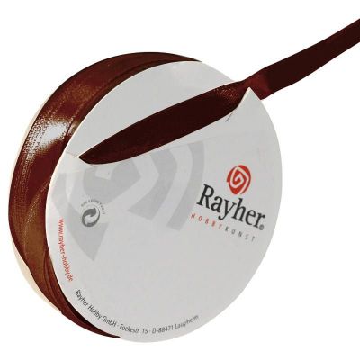 Ruban satin marron fonc� 10mm -10m 